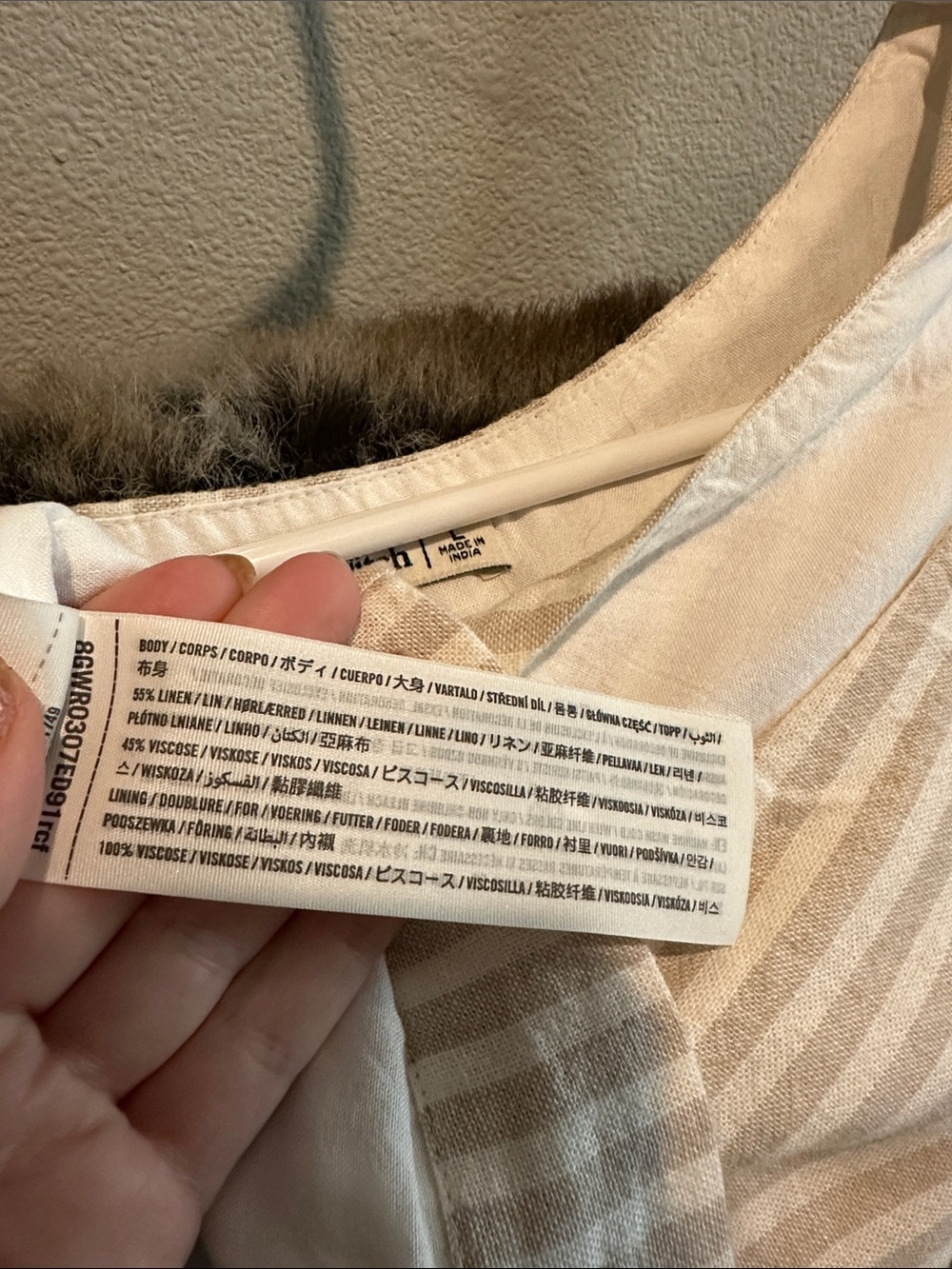 Abercrombie & Fitch Cream and White Striped Linen-Blend Square Neck Tank - Picture 4 of 6